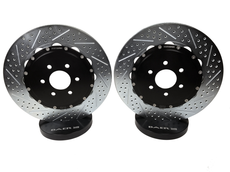 Cadillac CTS-V Brake Rotors (2) - Rear - Baer Brakes - Eradispeed+ Rear SDZ 2-Piece Performance, Slot & Drilled - `04-`07